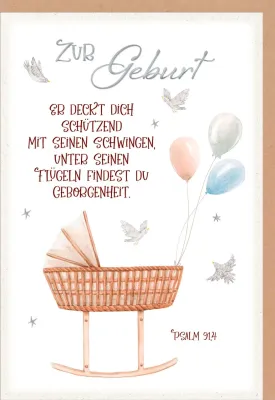 Doppelkarte Er deckt dich schützend Wiege SF