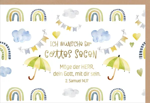 Doppelkarte Gottes Segen Regenschirme GF