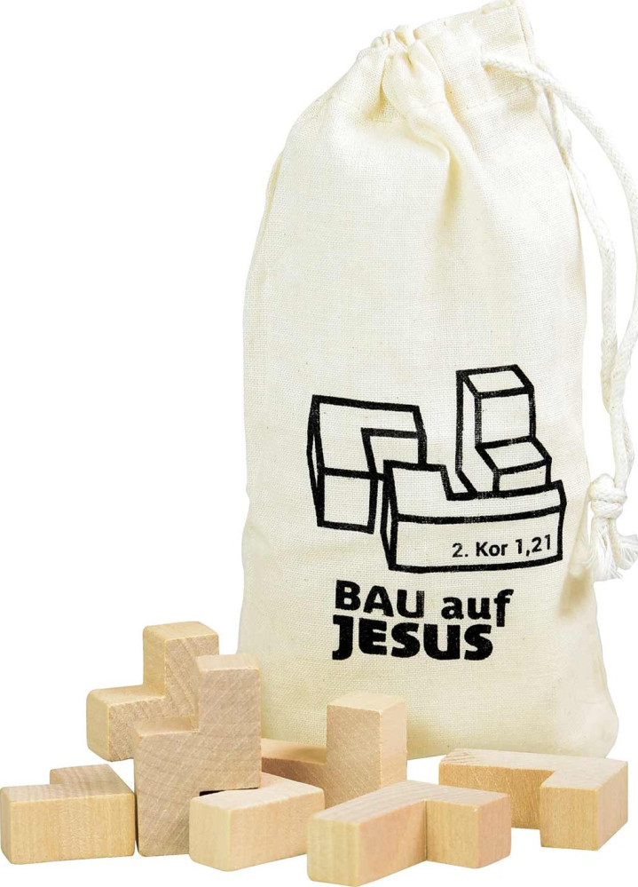 Bau auf Jesus - Würfelpuzzle (Holz)