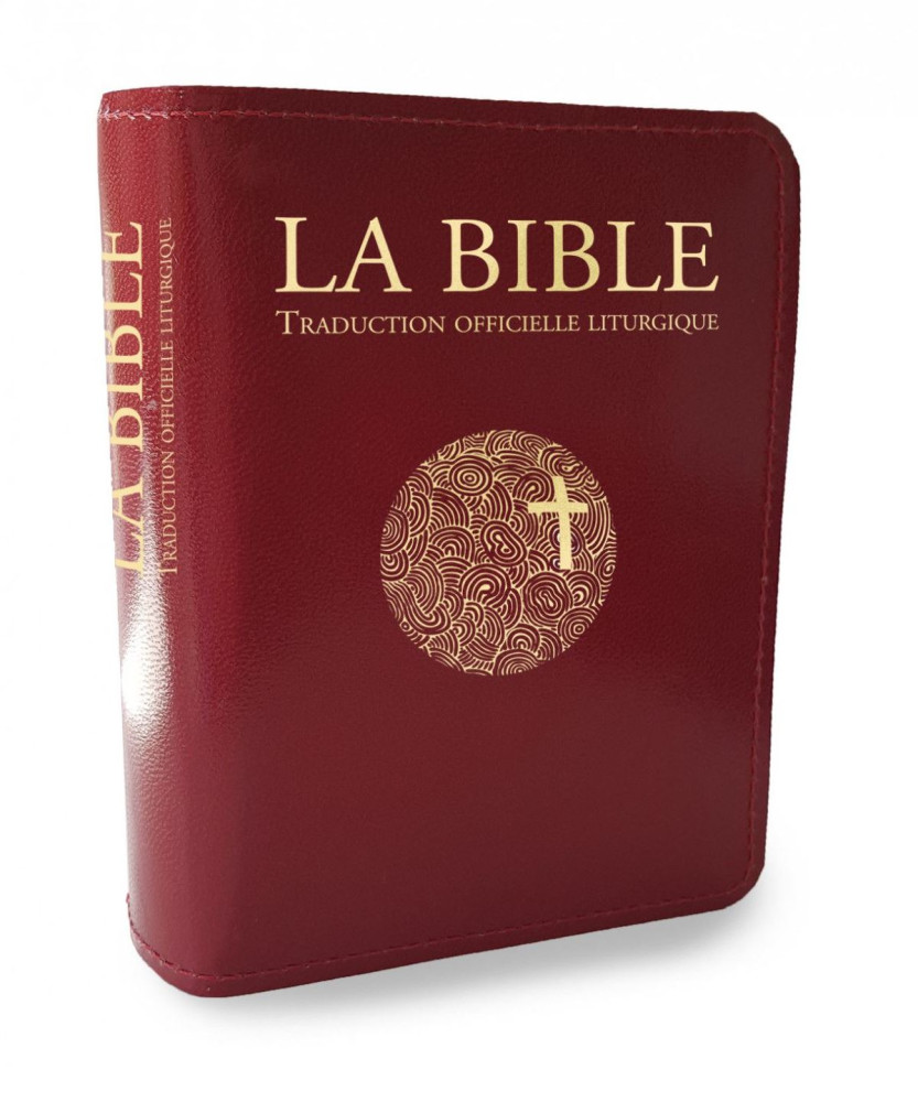 Bible de voyage zippée - rigide rouge, avec signets