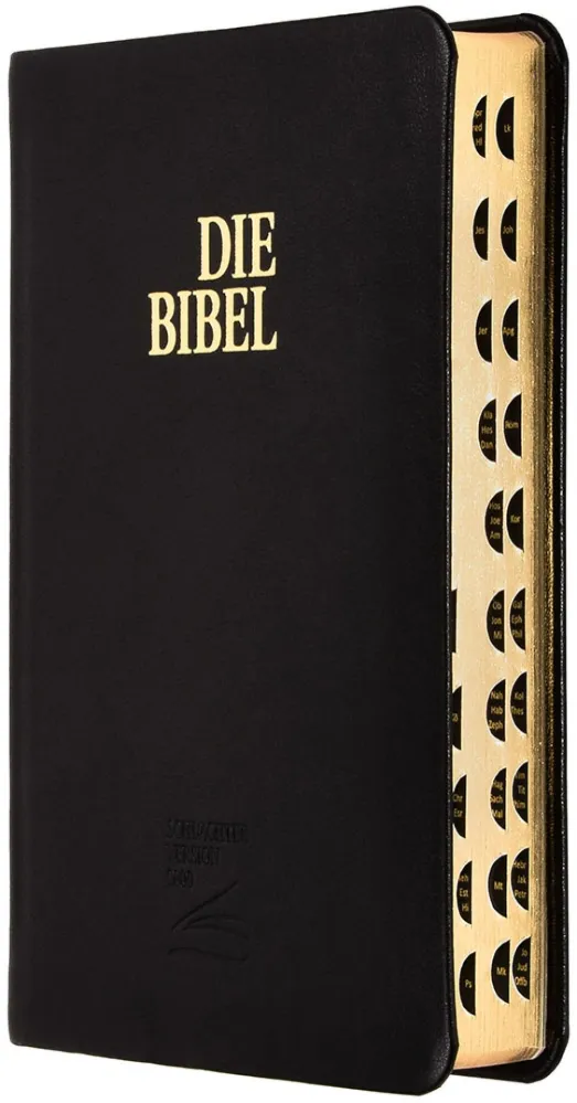 Schlachter Bibel, Taschenausgabe - Flex Kalbsleder schwarz - Griffregister - Goldschnitt - neue...
