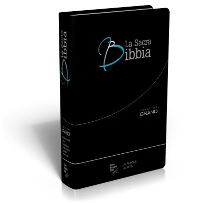 Italien, Bible NR2006 gros caractères - Modèle souple, fibrocuir noir, tranches argentées
