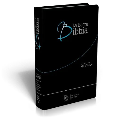 Italien, Bible NR2006 gros caractères - Modèle souple, fibrocuir noir, tranches argentées