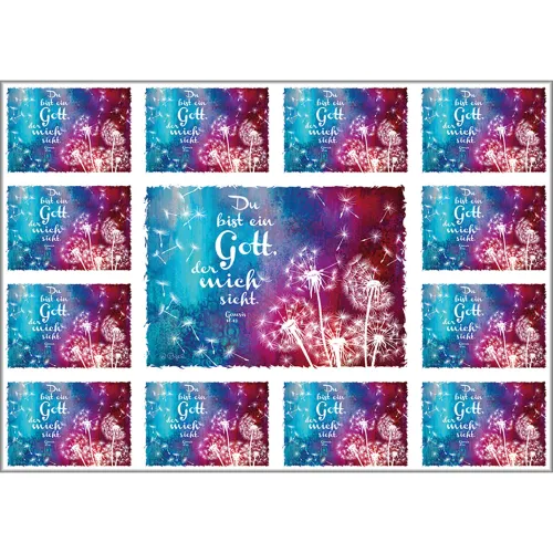 Aufkleber-Grusskarte " Du bist ein Gott, der mich sieht" - Jahreslosung 2023