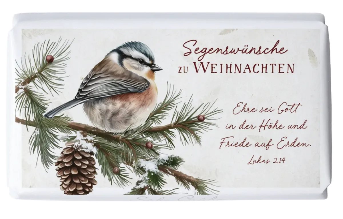 Schokolade Weihnachten Vogel auf Zweig - Lukas 2,14