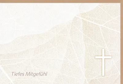 Faltkarte Trauer Tiefes Mitgefühl Kreuz