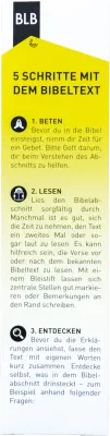 Lesezeichen für Erwachsene - Buchzeichen 5 Schritte mit dem Bibeltext