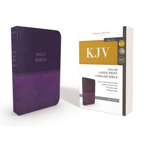 Englisch, Bibel King James Version, Grossdruck, Kunstleder, lila