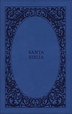 Spanisch, Bibel Reina Valera, leder, ultradünn, Grossdruck, blau, Reissverschluss