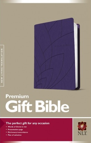 Englisch, Bibel New Living Translation, Premium Gift, Einband lila/Blätter