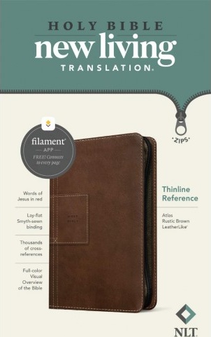 Englisch, Bibel New Living Translation, Kunstleder, braun, Reissverschluss, Goldschnitt
