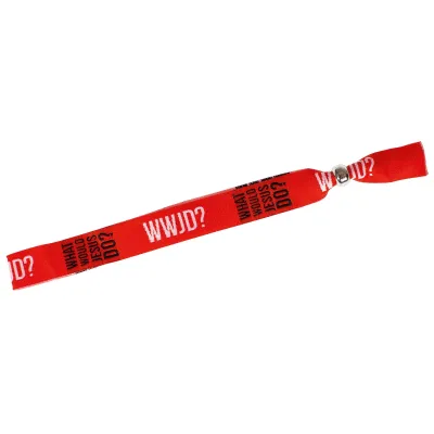 Armband WWJD gewebt rot
