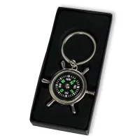 Schlüsselanhänger "Steuerrad" Gott ist mit dir - mit Kompass