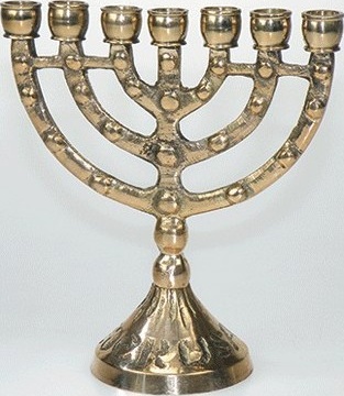 Menorah dorée 11 cm - (chandelier 7 branches)