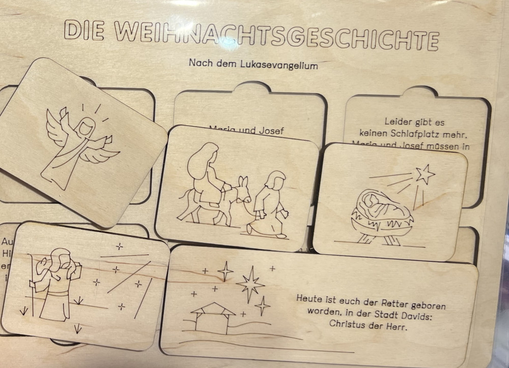 Die Weihnachtsgeschichte - Holzpuzzle A4 - nach de Lukasevangelium