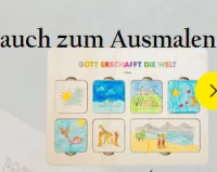 Gott erschafft die Welt - Holztafel - Lerne die 7 Tage der Schöpfungsgeschichte kennen.