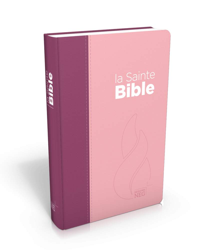 Bible Segond NEG compacte - couverture souple, toile duo rose praline / violet fruits des bois en...