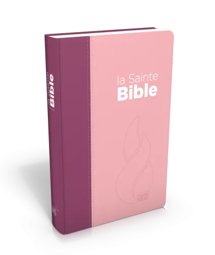 Bible Segond NEG compacte - couverture souple, toile duo rose praline / violet fruits des bois en...