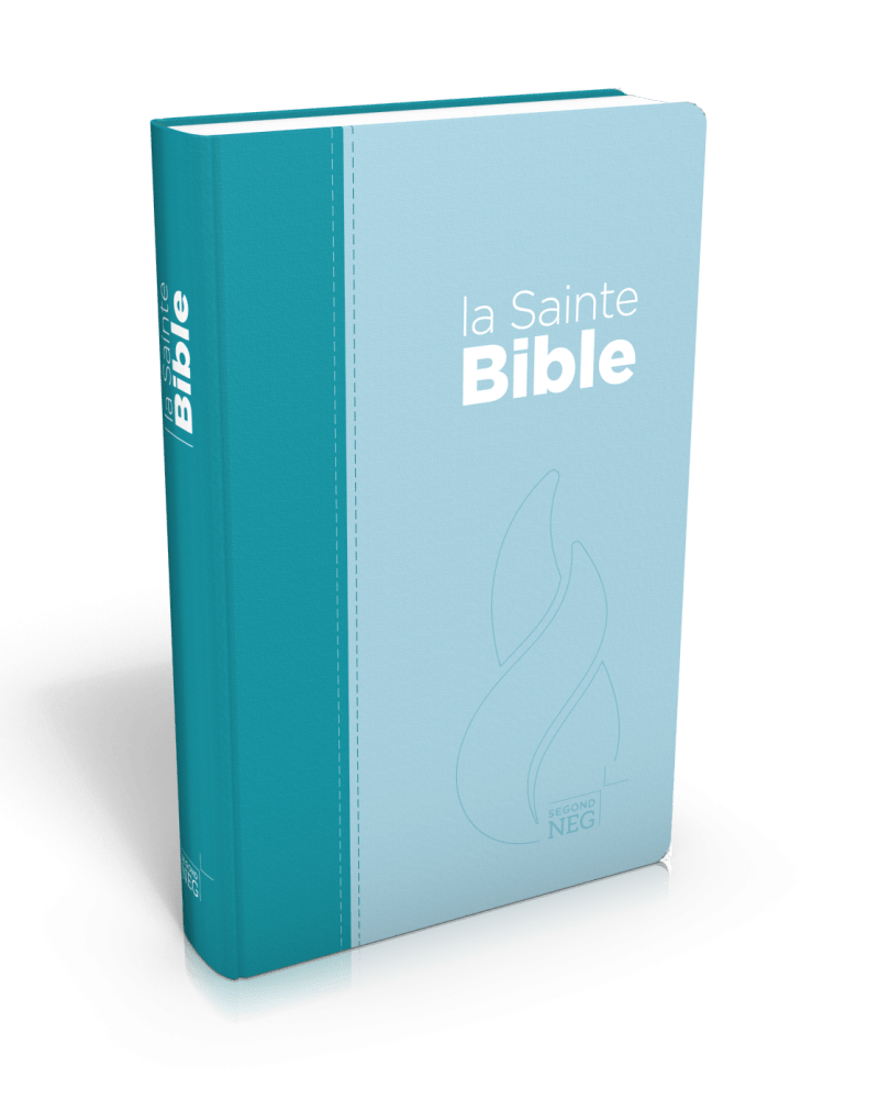 Bible Segond NEG compacte - couverture souple, toile duo bleu lagon et bleu ciel