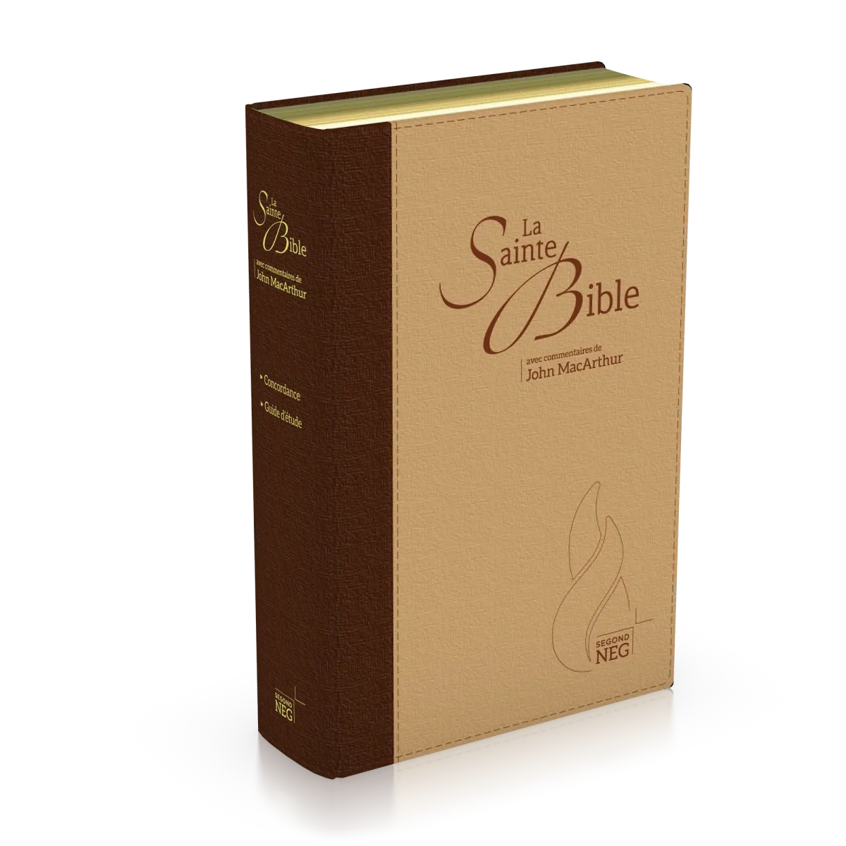 Bibel NEG MacArthur - Biegsames Leinen, Goldschnitt, braun/beige