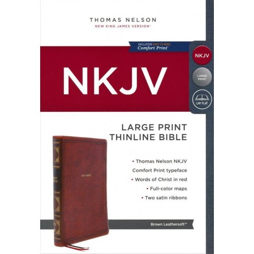 Englisch, Bibel New King James Version, Grossdruck - Kunstleder braun, Goldschnitt, Worte Jesu in...
