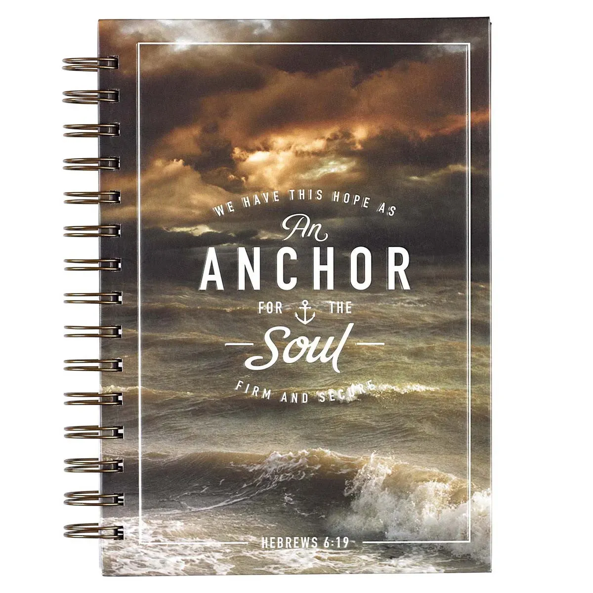 Notizbuch - Anchor for the soul / Anker für die Seele / Hebr 6:19 - mit Spiralbindung, Meeresmotif