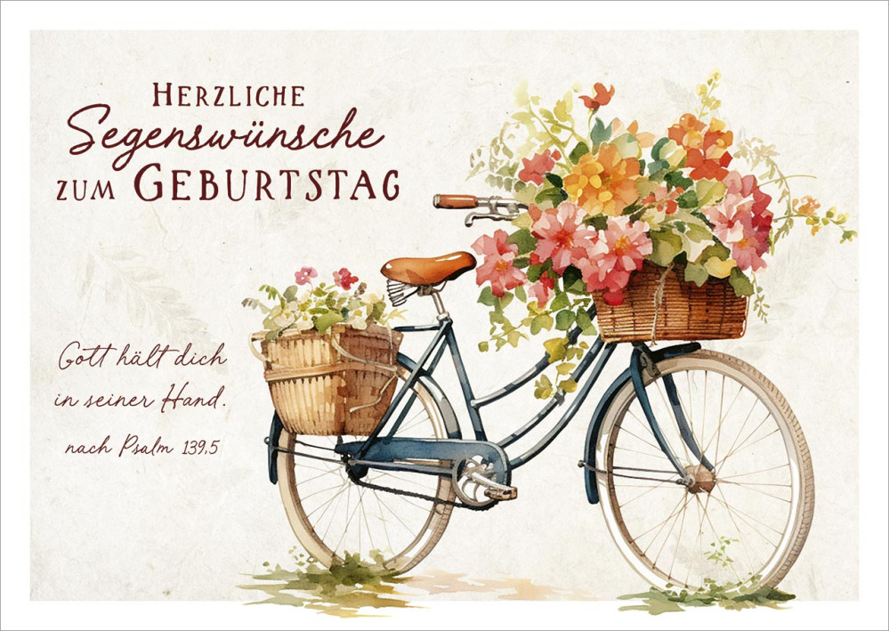 Postkarte Gott hält dich - Fahrrad