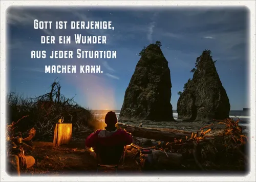 Postkarten Gott ist derjenige der ein Wunder aus jeder Situation machen kann