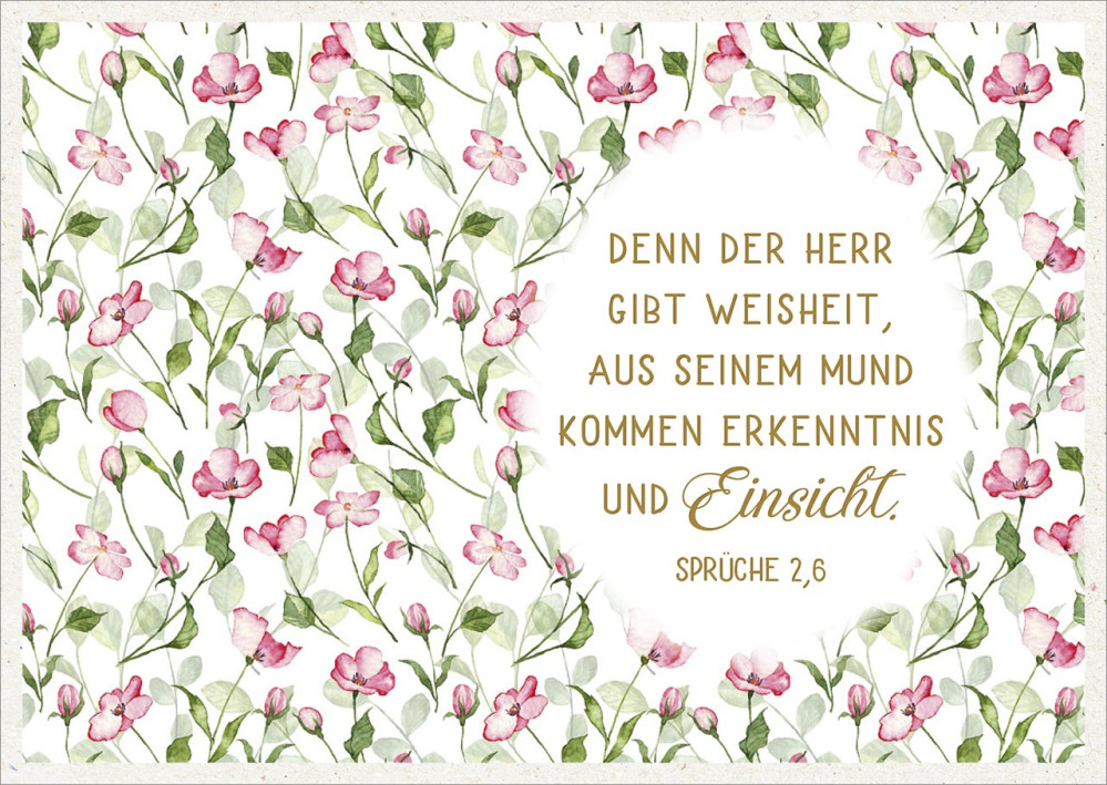 Postkarten Erkenntnis und Einsicht - Sprüche 2,6