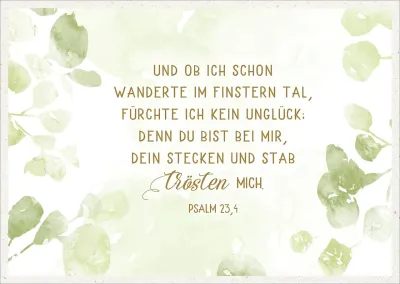 Postkarte Dein Stecken und Stab trösten mich