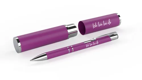 Ich bin bei dir - Kugelschreiber im Etui lila