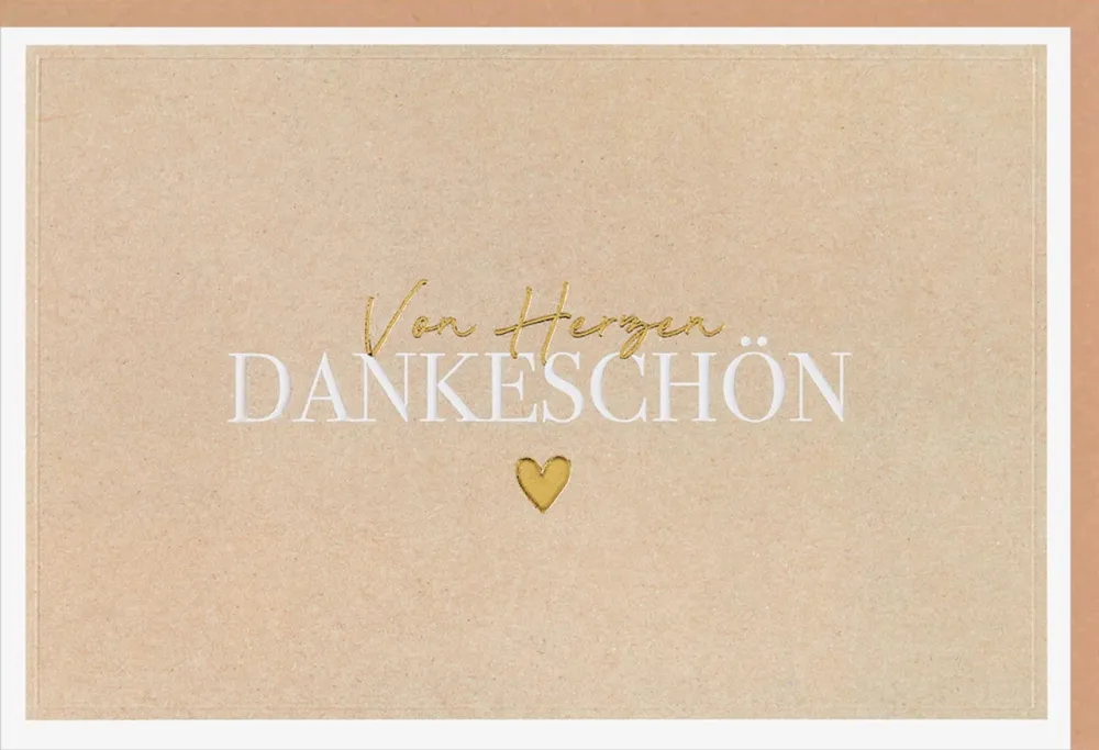 Faltkarte Von Herzen Dankeschön