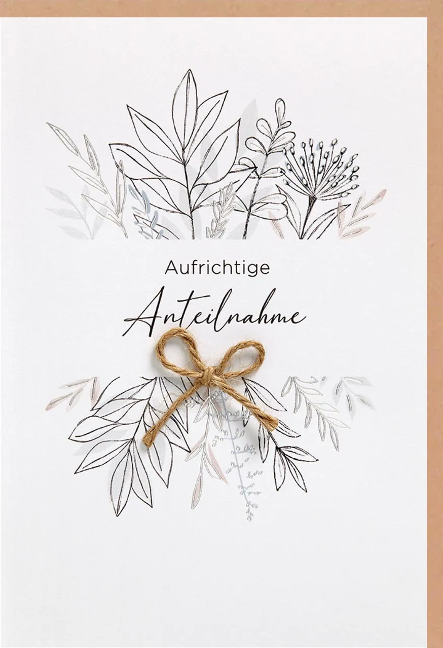 Faltkarte Trauer - Aufrichtige Anteilnahme