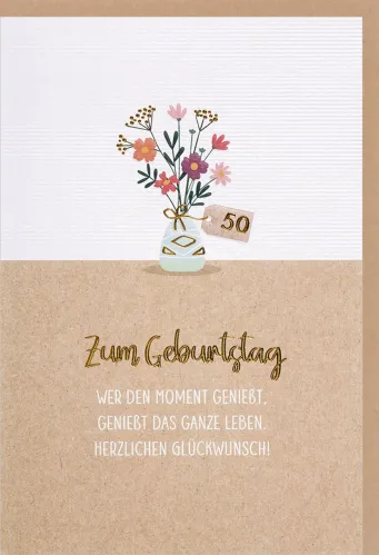 Faltkarte Zahlengeburtstag 50