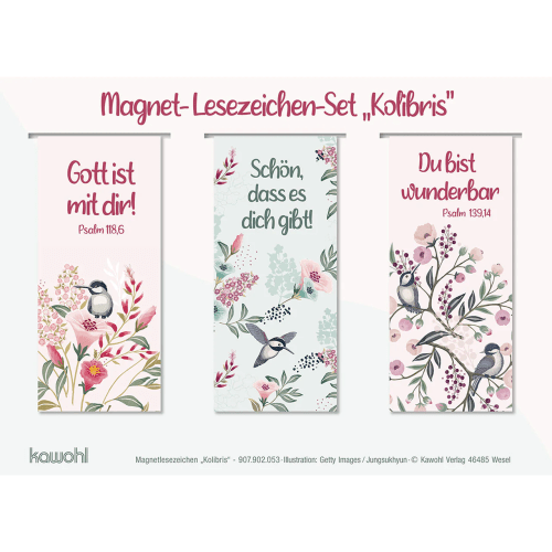 Kolibris - Magnet-Lesezeichen-Set (3 Lesezeichen)