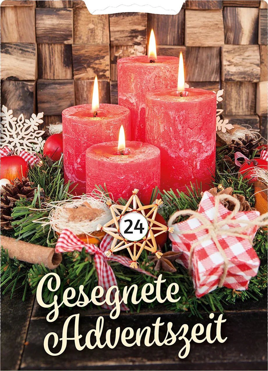 Gesegnete Adventszeit - Motiv Kerzen (Advents-Drehscheibe) - Raffinierter Adventskalender