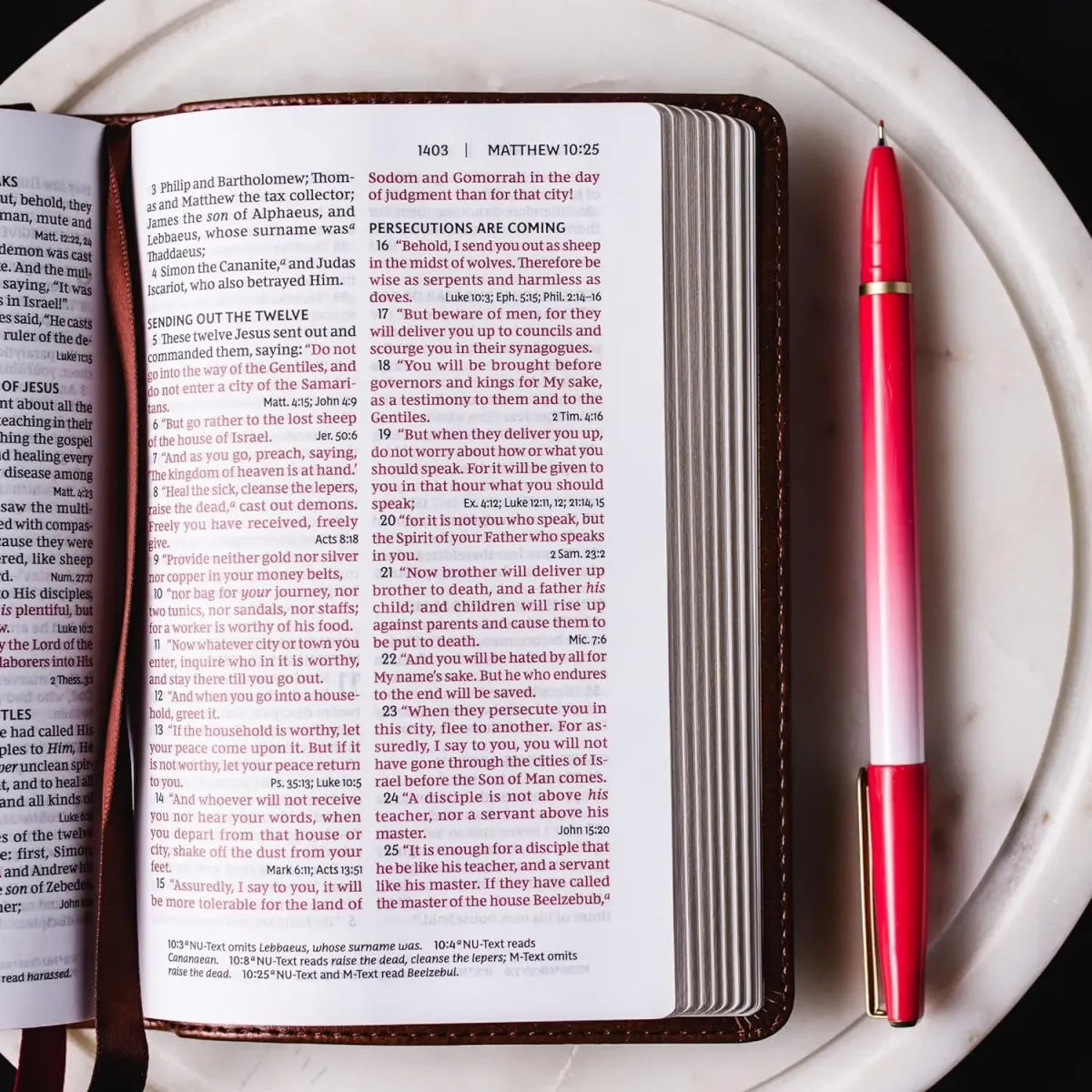 Englisch, Bibel New King James Version, Kompakt, Leder, blau