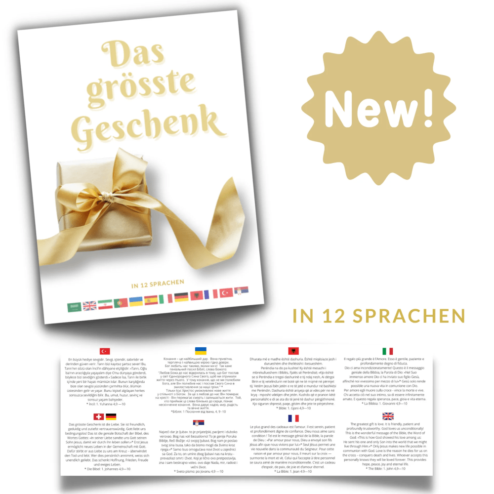 Mehrsprachiger Flyer 'Das grösste Geschenk' - In 12 Sprachen