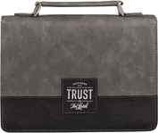 Gray and Black Faux Leather Bible Cover - Large