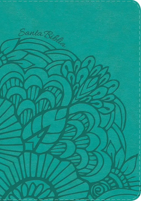 Espagnol, Bible, Reina Valera 1960, gros caractères, moyen format, similicuir souple turquoise,...