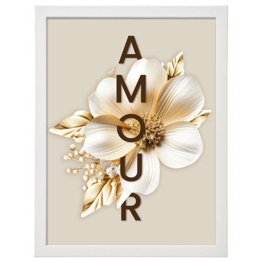 Cadre floral "Amour" - Format A4