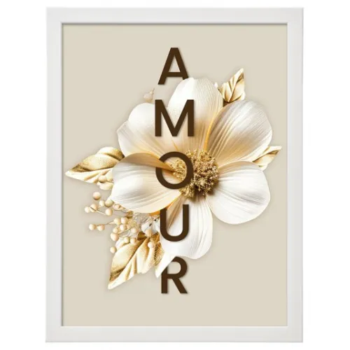 Cadre floral  «Amour» - Format A4