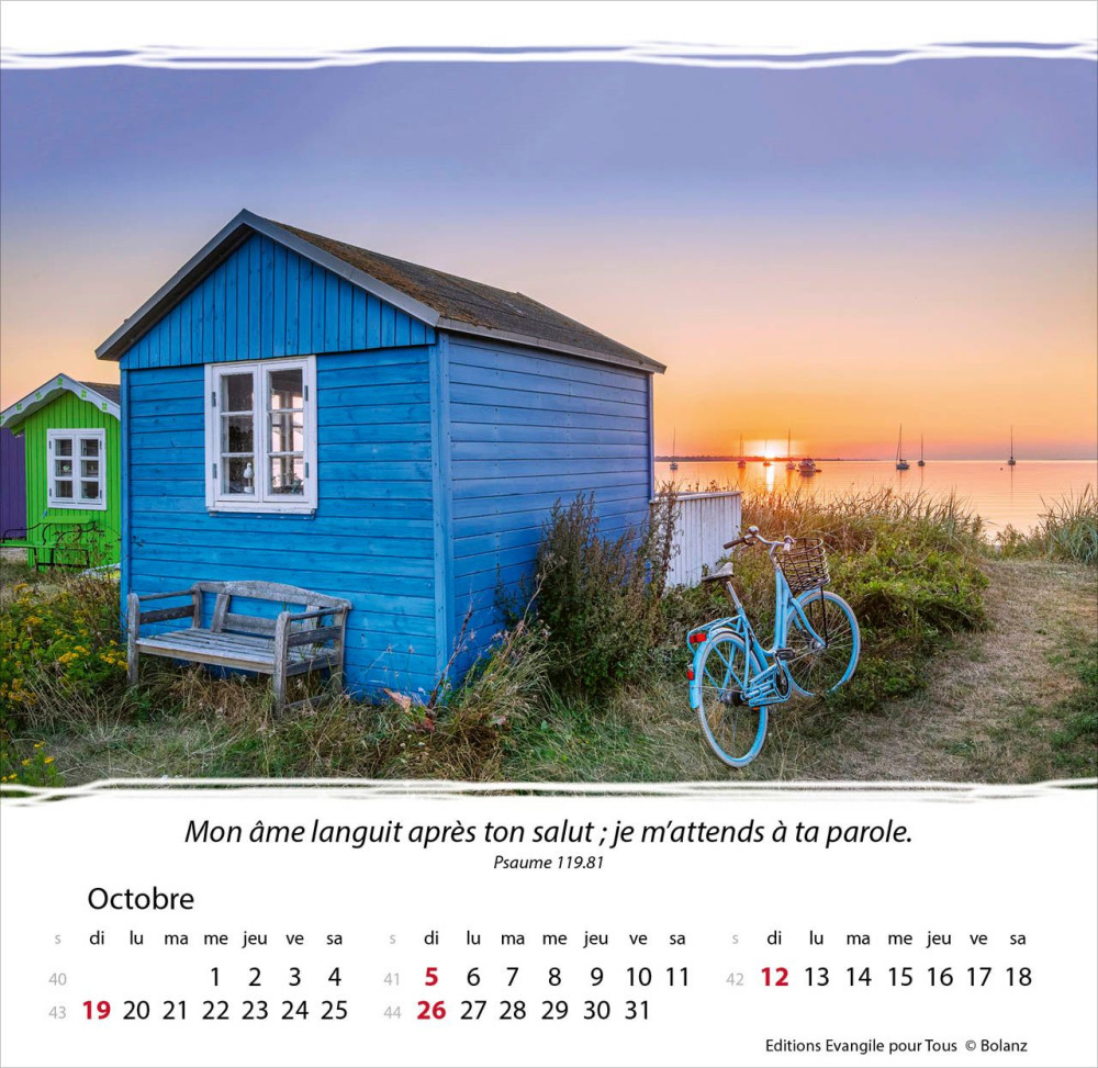 Vivre, avec méditations - Calendrier cartes postales, de table