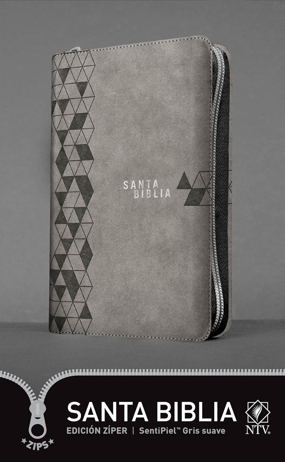 Espagnol, Bible, Nueva Traduccion Viviente, similicuir gris, fermeture éclair - Santa Biblia Ntv,...