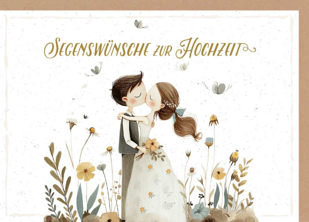 Falkarte Liebespaar - Segenswünsche zur Hochzeit