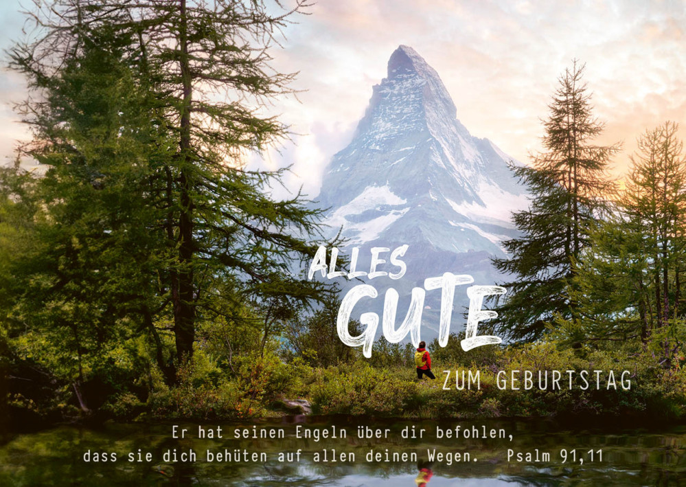 Postkarten mit Natur-Motiv zum Geburtstag - Psalm 91,11