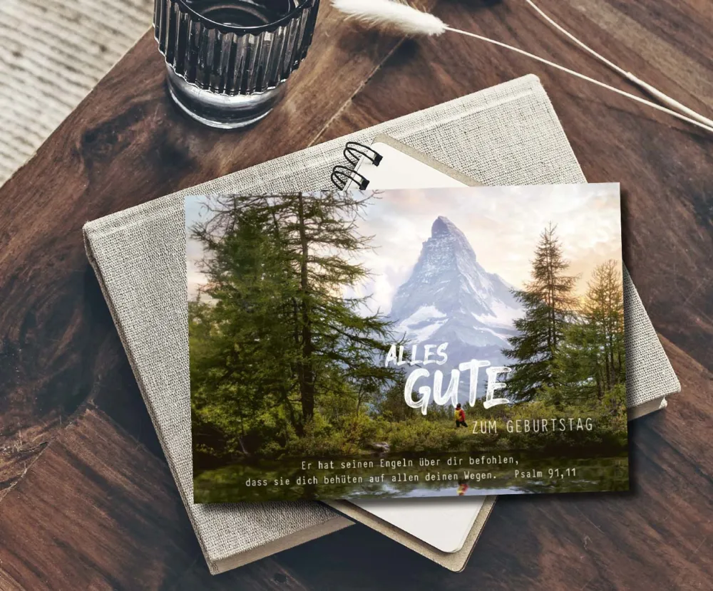 Postkarten mit Natur-Motiv zum Geburtstag - Psalm 91,11