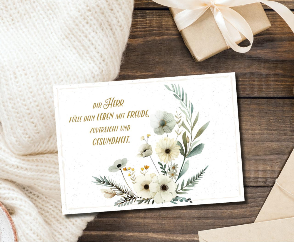 Postkarten Blumenkranz