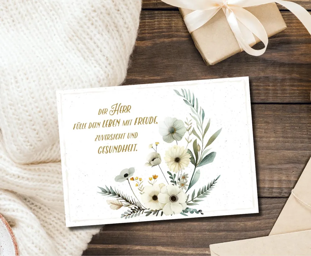 Postkarten Blumenkranz
