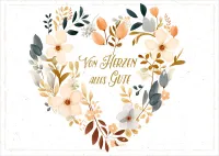 Postkarten Blumenherz